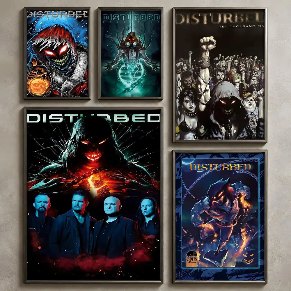 Band D-Disturbed-d Poster Vintage Self Adhesive PP Wall Art Home Bar Bedroom Decor Gift