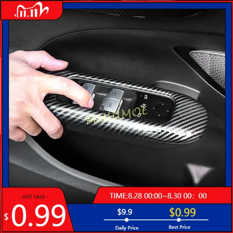 

Interior Stickers For Mercedes-Benz C GLC Class Interior Door Window Switch Panel Cover Trims X254 C254 W206 S206 2023 2024 2025