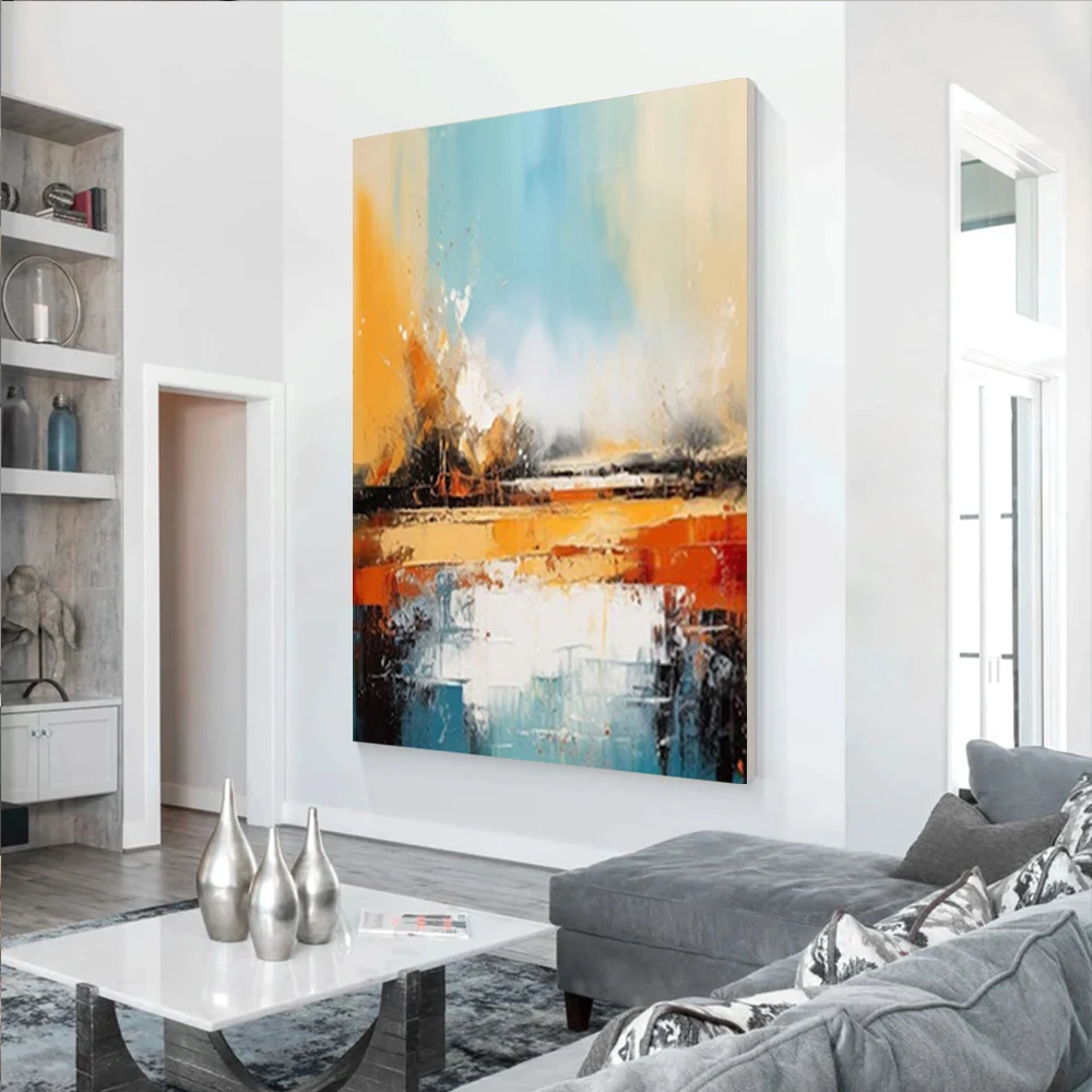 

Hand-Painted Modern Abstract Dachshund Oil Painting On Canvas Cool Cartoon Dog with Glasses Wall Art For Living Room Home Decor