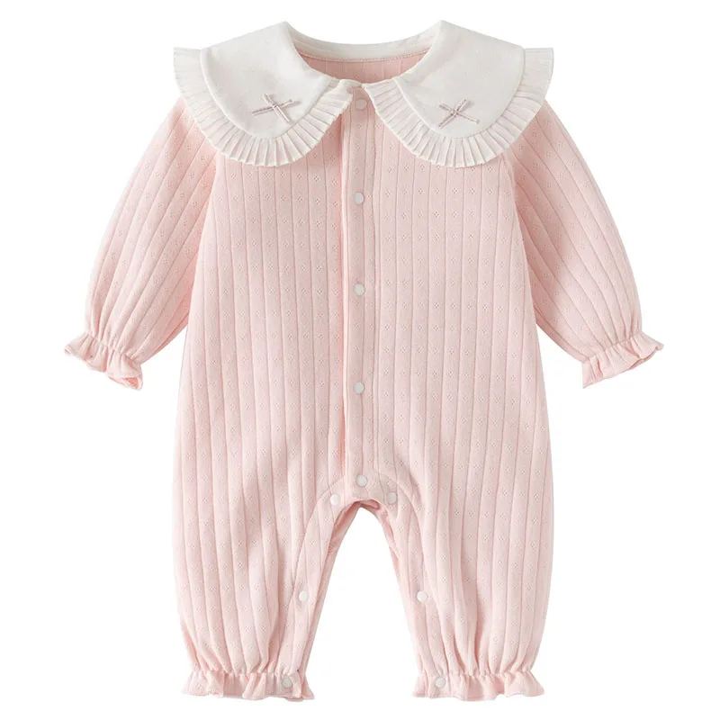 

Spring Autumn Newborn Girls Clothes 0 3 Months Korean Fashion Cute Long Sleeve Jumpsuits Rompers Baby Items Infant Costume B247
