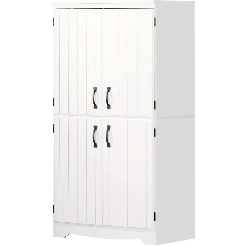 Farnel 4-Door Storage Cabinet-Pure White, Tall