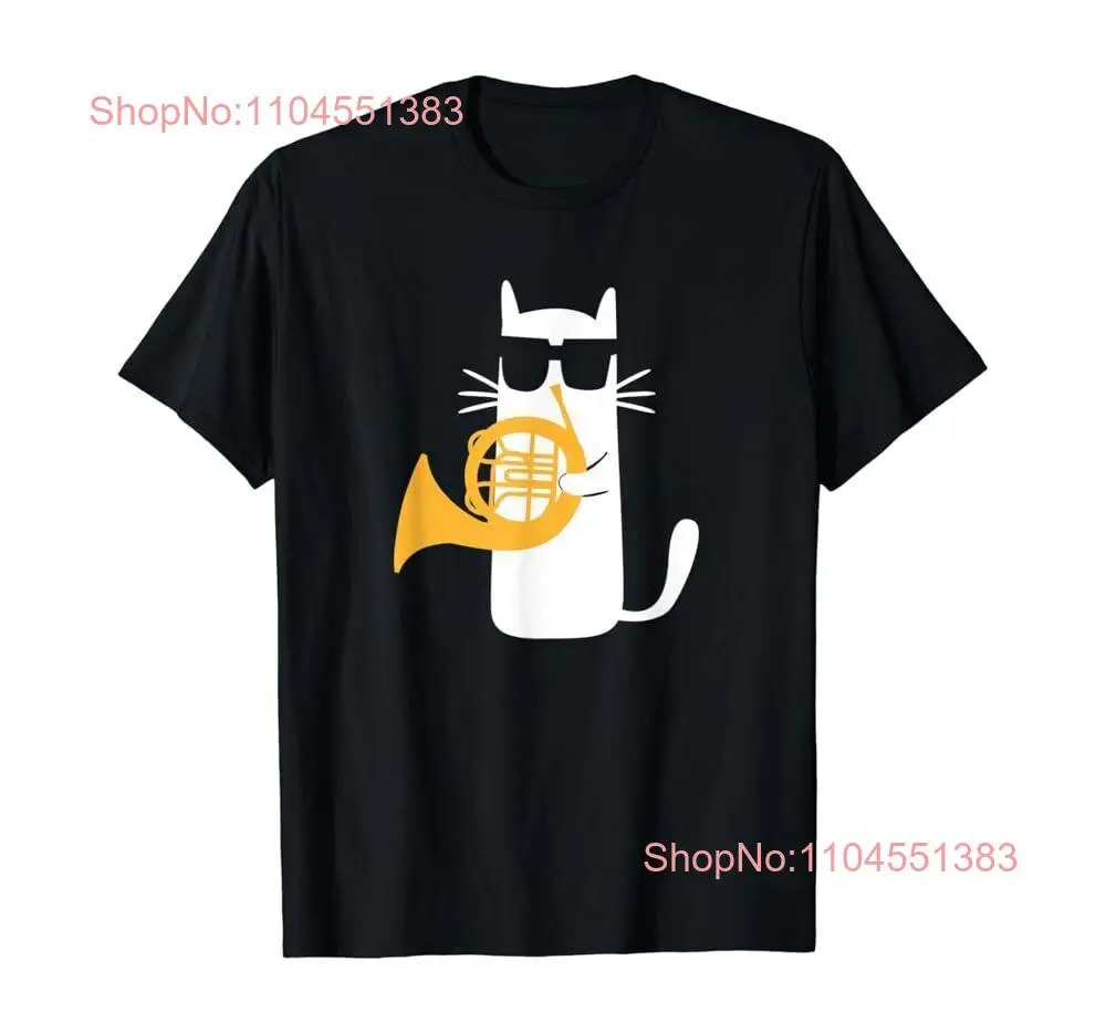 

Cat French Horn Funny Cat Lover Gift T-Shirt