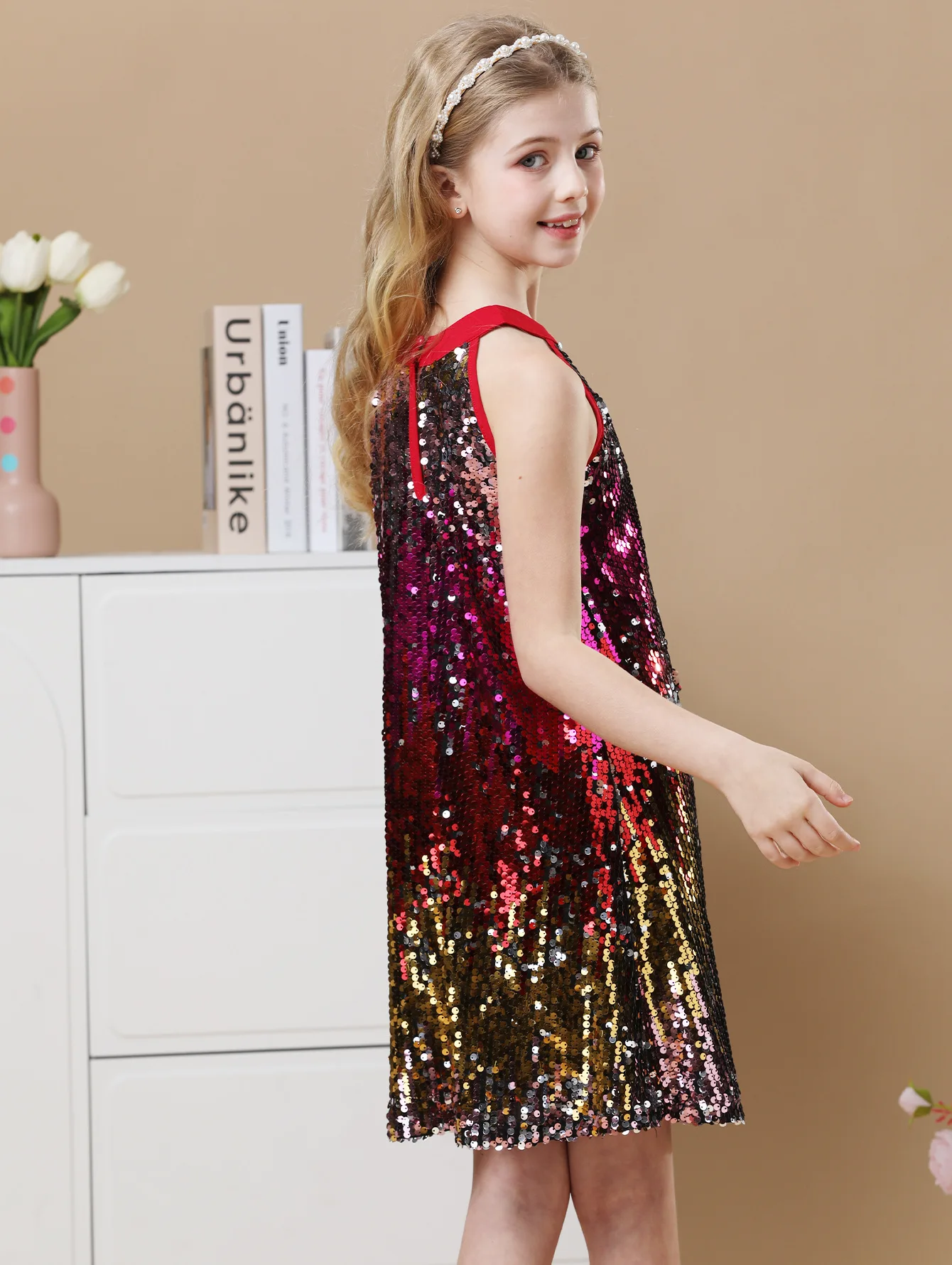 Luxury Girl Party Dress Birthday Party Evening Dress First Formal Christmas Gift Girl Sequin Stage Performance Dress