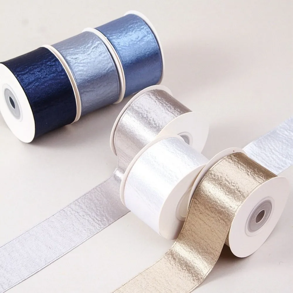 

2.5cm 10 Yards Velvet Ribbon Single Sided Double Sided Organza Ribbon Silver Edge Gloss Glitter Glitter Ribbon Kids Accessories