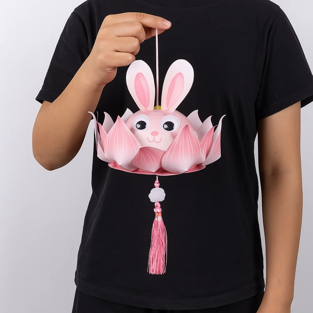 

DIY Material Bag Mid-Autumn Festival Lantern DIY Glowing Handmade Handheld Rabbit Lantern Chinese Style Lotus Flower Shape