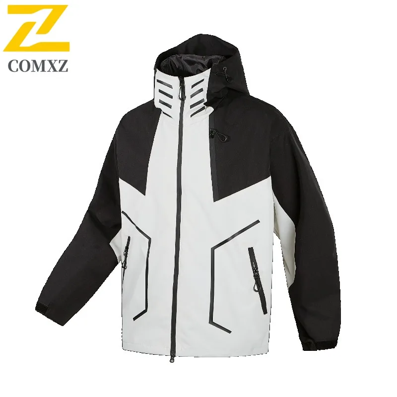 

COMXZ Мужская куртка для отдыха, цветная износостойкая куртка для кемпинга с капюшоном, уличная дышащая осенняя мужская куртка для пешего туризма