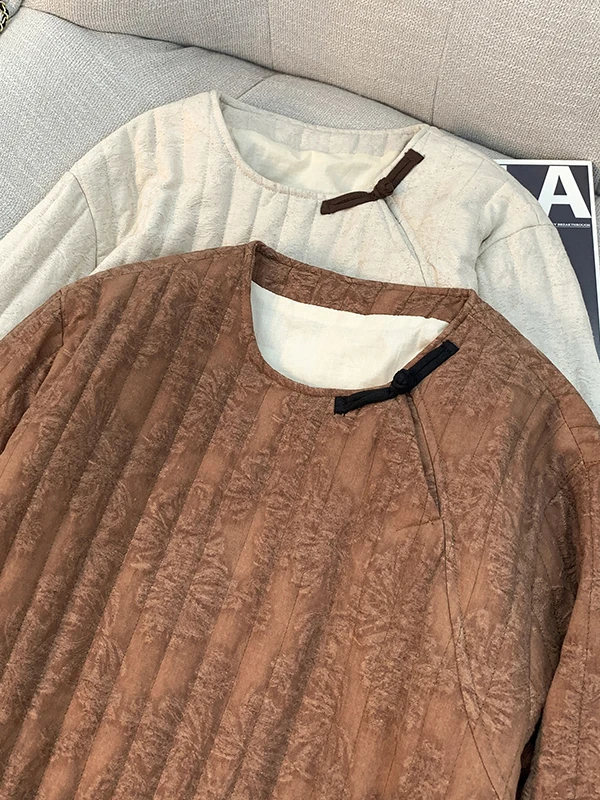 معطف نسائي من القطن بتصميم كلاسيكي مستدير Ne كبير الحجم من Jaet بتصميم كوري Sle للتنقل معطف طويل Sve