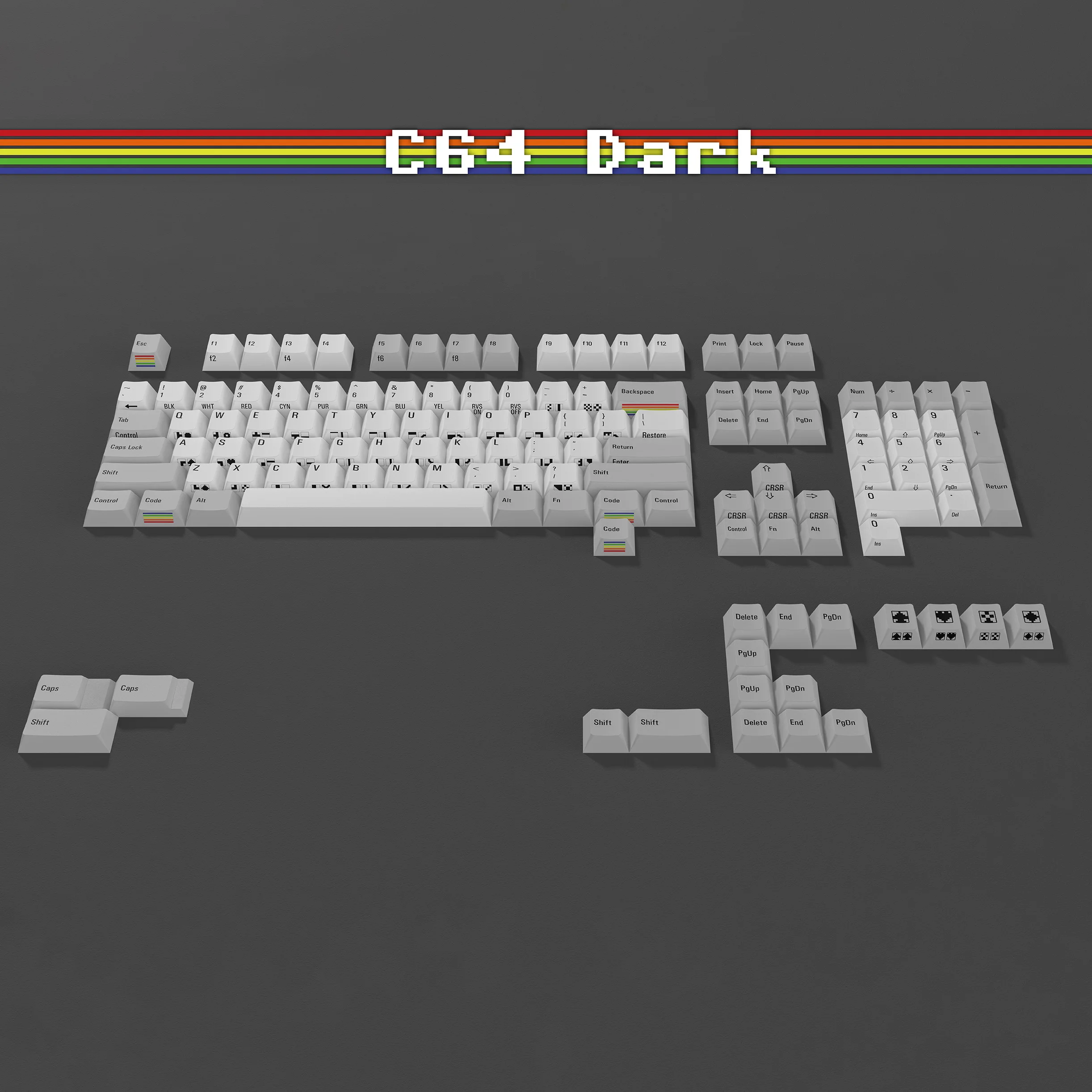 Versão múltipla, commodore 64 tema keycap conjunto, c64 tema keycaps para teclado mecânico