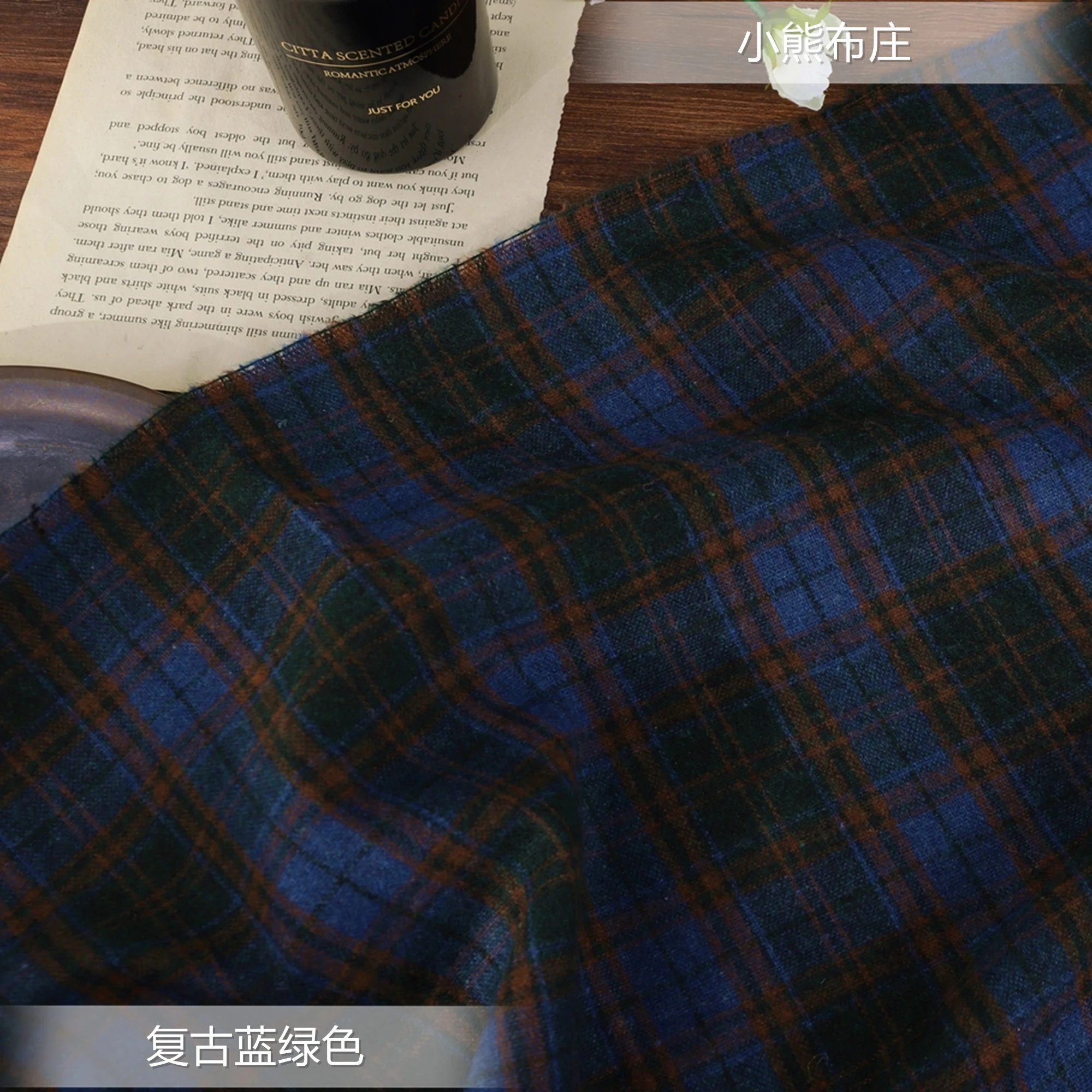 Woolen Fabric By The Meter for Clothes Diy Coat Sewing Plaid Vintage Thin Cloth Red Blue Retro Winter Fashion Drape soft Textile