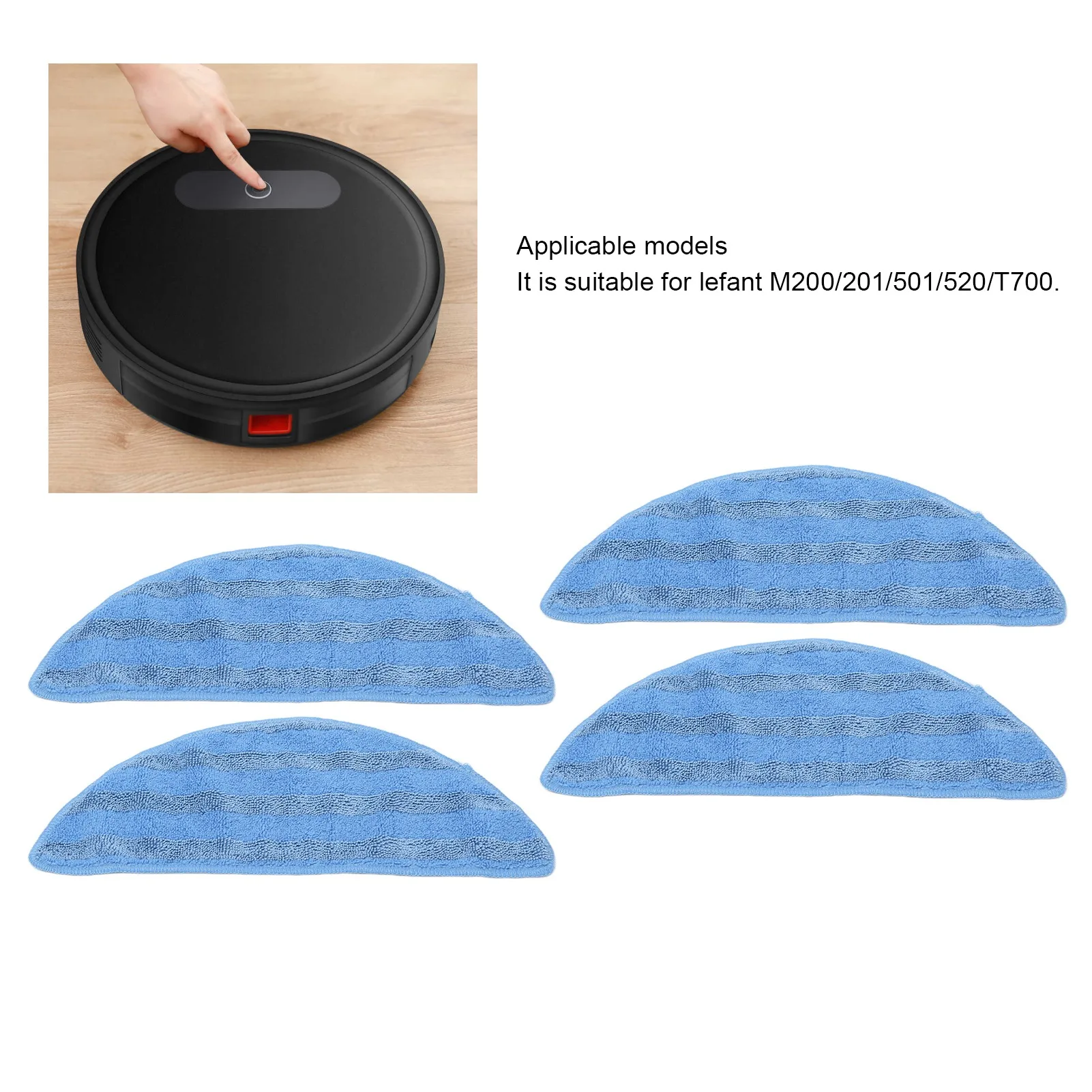 4Pcs Sweeper Mop Pad  Strong Adsorption Fit for Lefant M200 201 501 520 T700 Sweeper Cleaning Accessories Sweeper Mop Pad