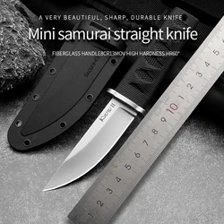 8CR13MOV Steel Hunting Knife, Survival Straight Knife, First Aid Tool Pocket Knife Outdoor Survival Knife Fixed Blade Men's Gift