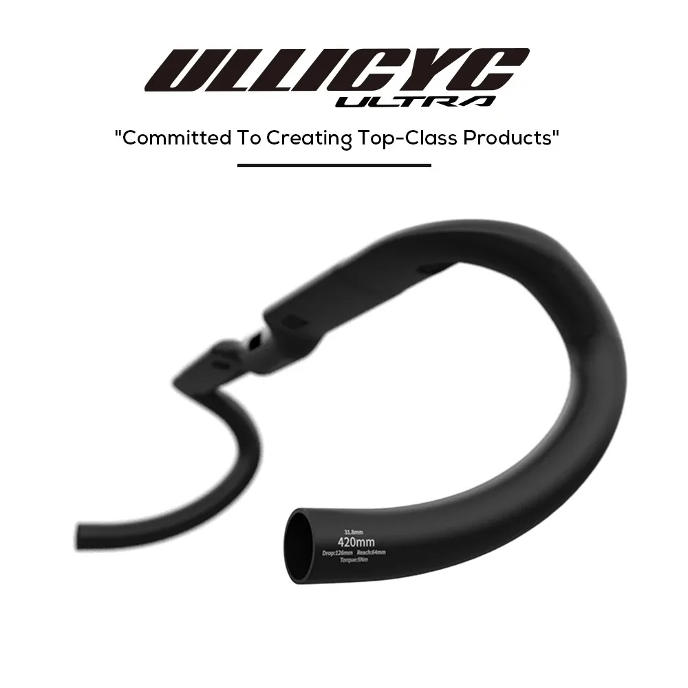 ULLICYC T1000 Road Handlebar 380mm/400mm/420mm/440mm Black Matt Fully Internal Routing Road Bicycle HandleBar the one image 6