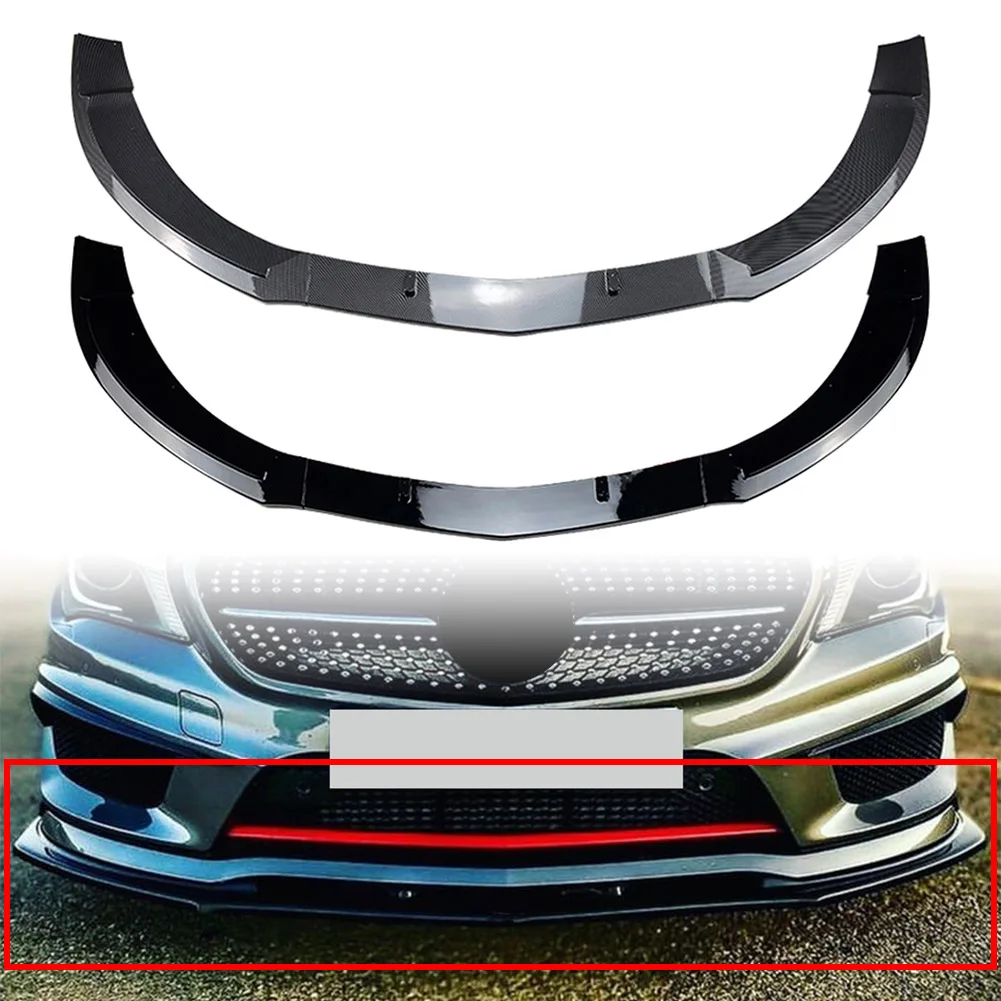 

3Pcs Car Front Bumper Splitter Lip Spoiler Protector Trim For Mercedes Benz CLA Class C117 CLA200 260 CLA45 AMG 2013 2014 2015