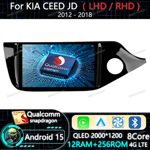 Android 15 Car Radio Carplay Auto For KIA Cee'd CEED JD 2012 2013 2014 2015 2016 2017 2018 Multimedia Video Player Navigation BT