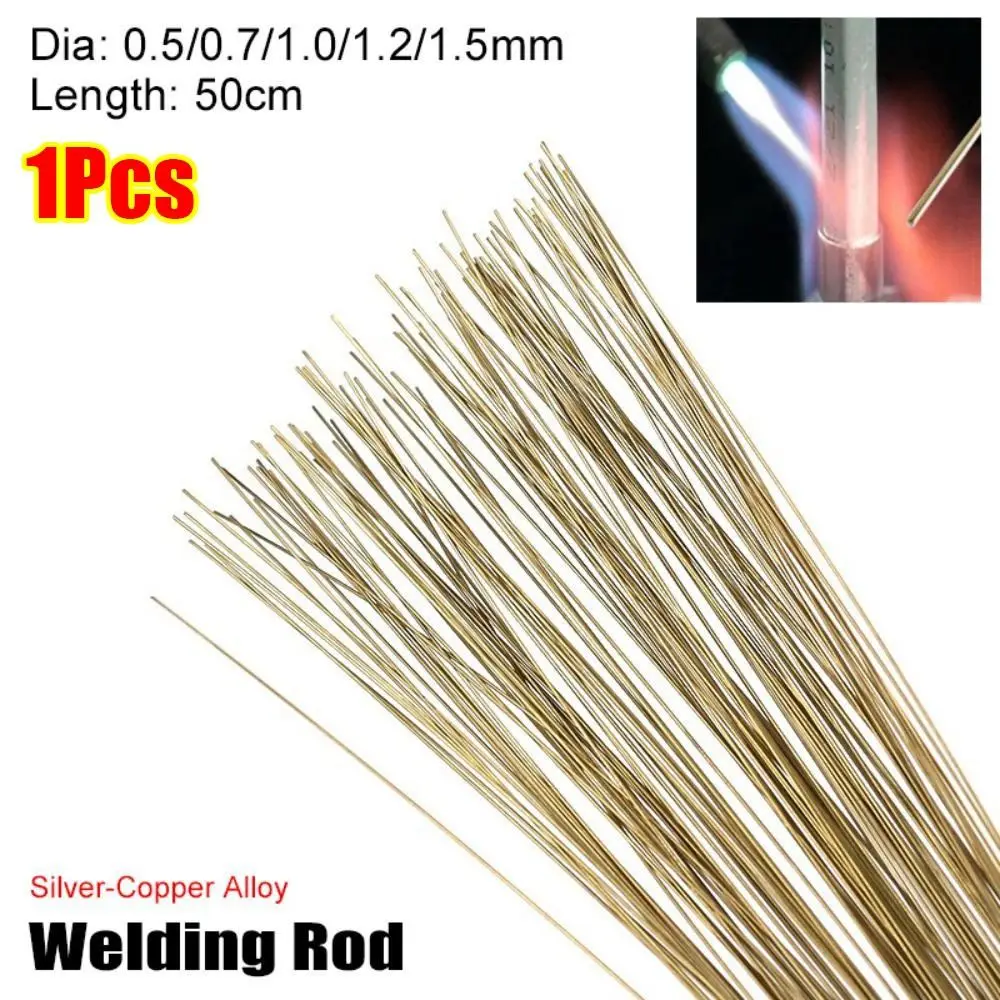 

1Pcs Easy Solder Silver Welding Rod Brazing Stick 0.5mm 0.7mm 1.0mm 1.2mm 1.5mm Soldering Wire 50cm Length Silver-Copper Alloy