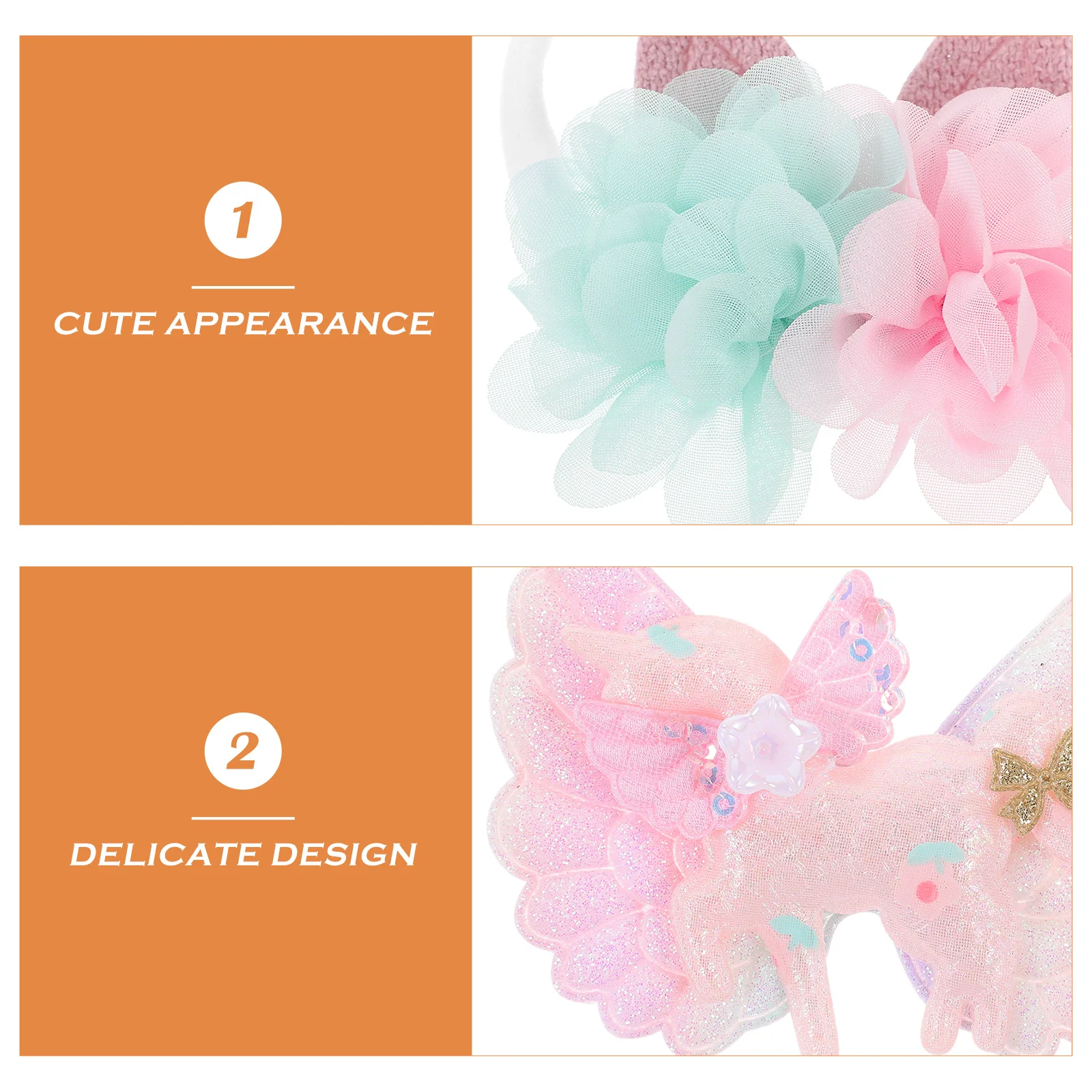 

1Set Easter Headband Set Bunny Ear Unicorn Wing Butterfly Decorative Headband Fabric Material Sturdy Safe Excellent Girl Women
