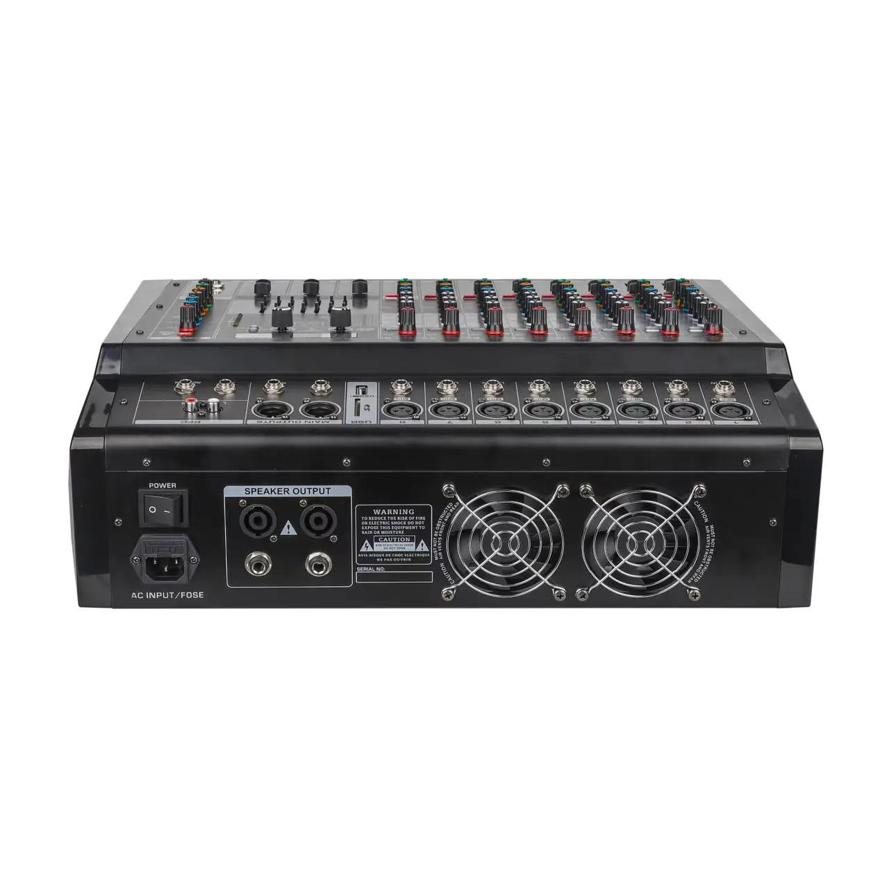 6/8/12/16-Channel Professional Powered Audio Mixer Console with BT for Stage DJ Live Sound PA System Amplifier