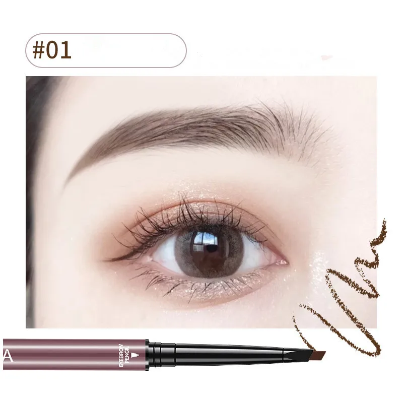 4Colors Matte Eyebrow Pencil Natural Black Brown Waterproof Lasting Ultra-thin Contouring Eyebrow Pen with Brush Makeup Cosmetic