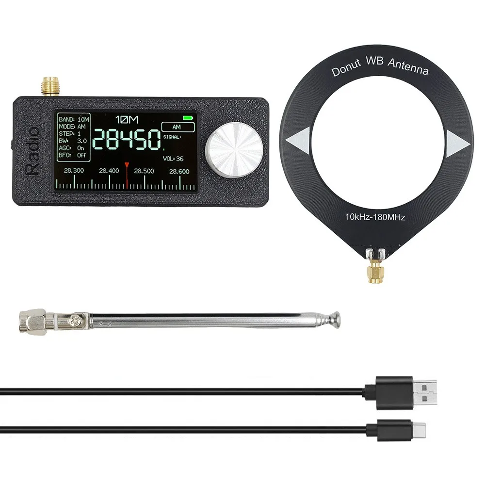 

SI4732 OLED 0.5-108 MHz LSB USB AM FM LSB USB AM FM Pocket Mini Portable Radio Receiver + Antenna