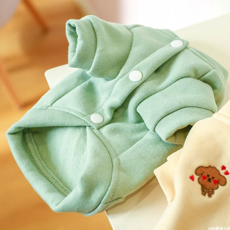 1PC Pet Clothes Cat Autumn/Winter Thickened Green Tie Dog Coat Suitable for Small and Medium sized Dogs