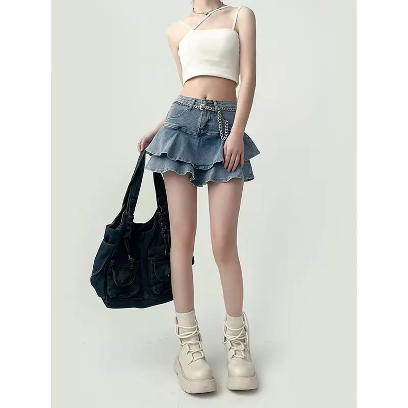 Saia midi feminina, saia de bolo, calças de saia ultracurta, cintura alta, design exclusivo, abraço, menina quente linha A curta S