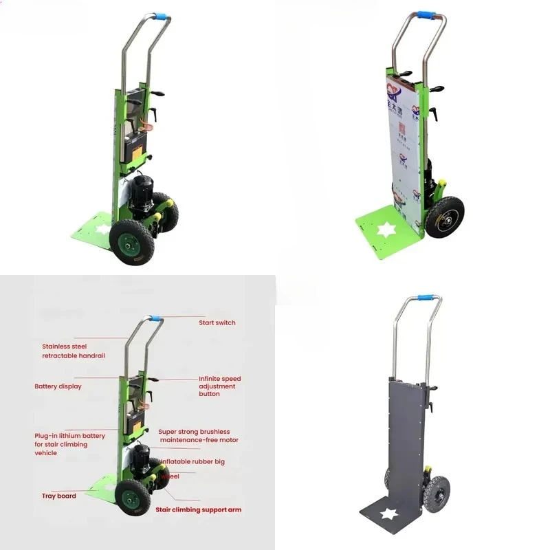

Electric Stair Climbing Cart for Load-bearing Cargo Handling Vehicle Site Push Cart Energy-saving Labor-saving Stainless OEM
