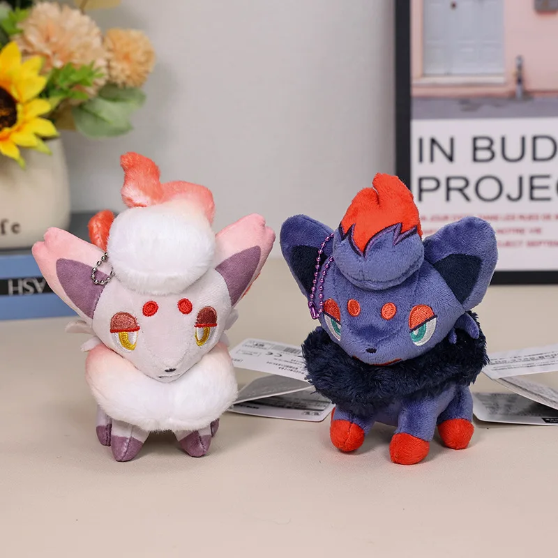 Nuevo estilo Zorua Hisuian Zorua brillante Pokemon llavero de juguete de peluche juguetes de peluche regalos de cumpleaños de alta calidad