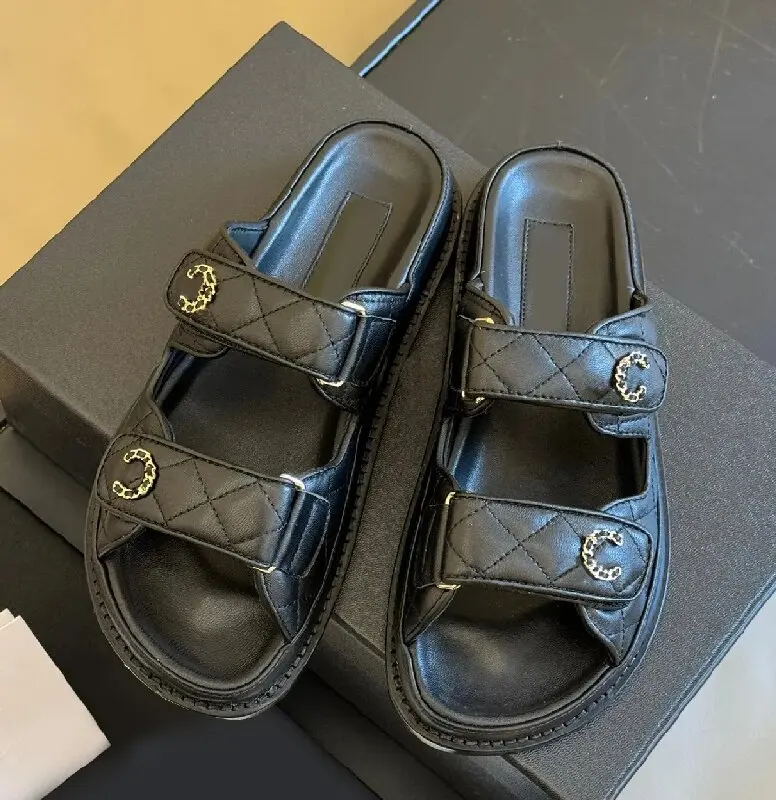 

summer new Velcrosandals women's small fragra. Genuine Leather Outdoor Beach Shoes High-quality designer shoes