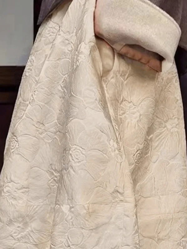 

Новая китайская юбка с вышивкой и высокой талией, свободная юбка средней длины O ape для женщин, весна-лето Faion