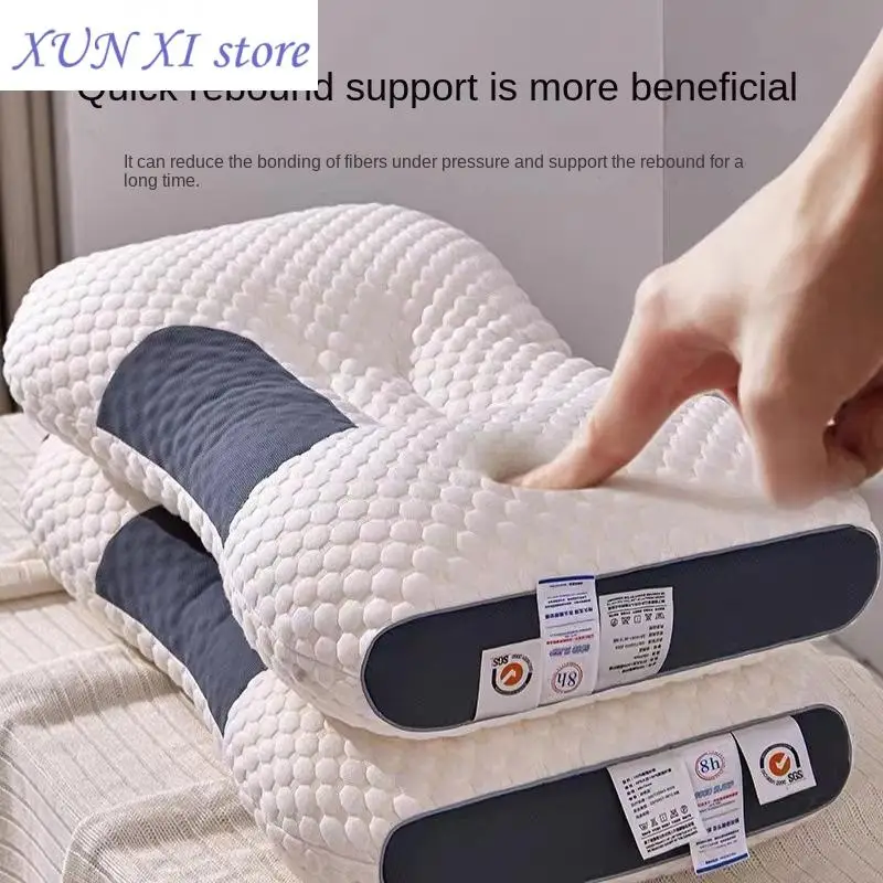 

New 3D SPA Massage Pillow Partition To Help Sleep and Protect The Neck Pillow Knitted Cotton Pillow Bedding