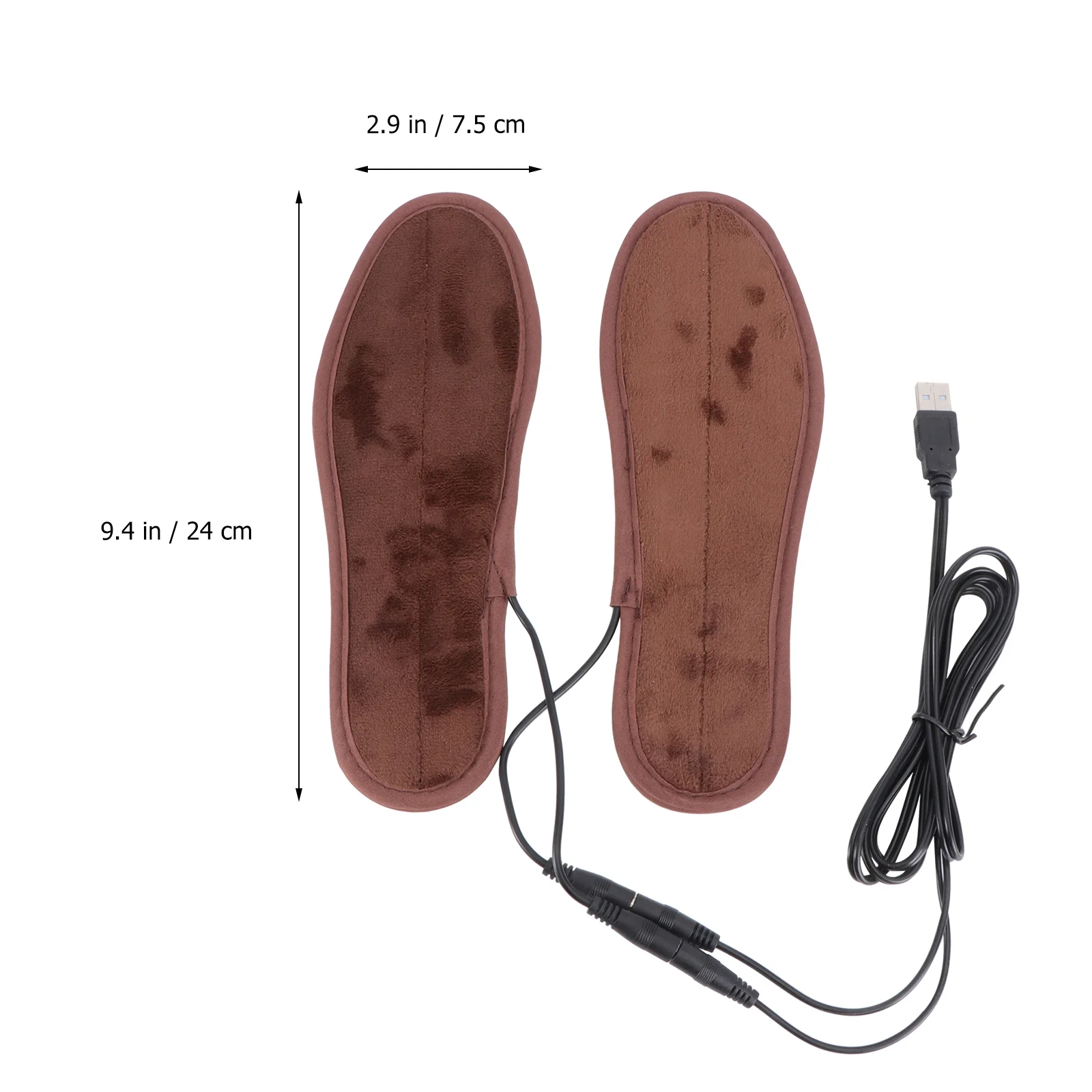 Coppia di solette riscaldanti elettriche USB Inserti per scarpe Cuscinetti per scarpe caldi invernali con cavo USB - Taglia 35-36