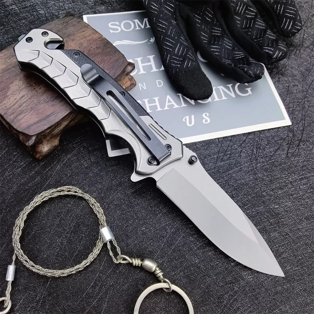 Morpilot EDC Pocket Folding Knife 440C Blade Aluminum Alloy Inlaid G10 Handles Outdoor Tactical Knives Camping Hunting Tools