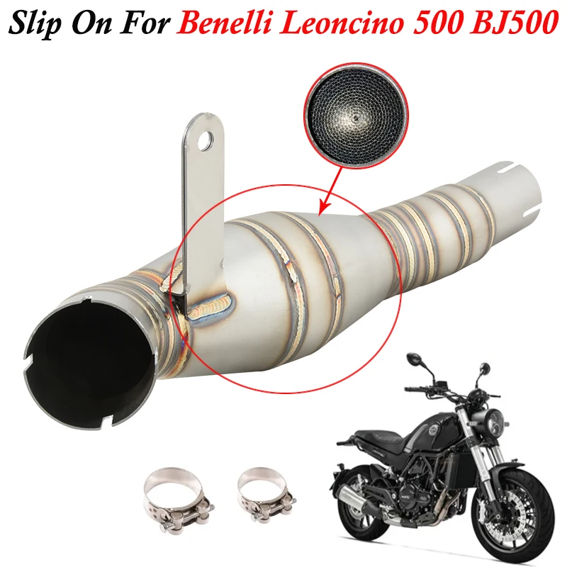 

Slip On For Benelli Leoncino 500 BJ500 Motorcycle Exhaust Escape System Stainless Steel Link Pipe Connection Original Muffler