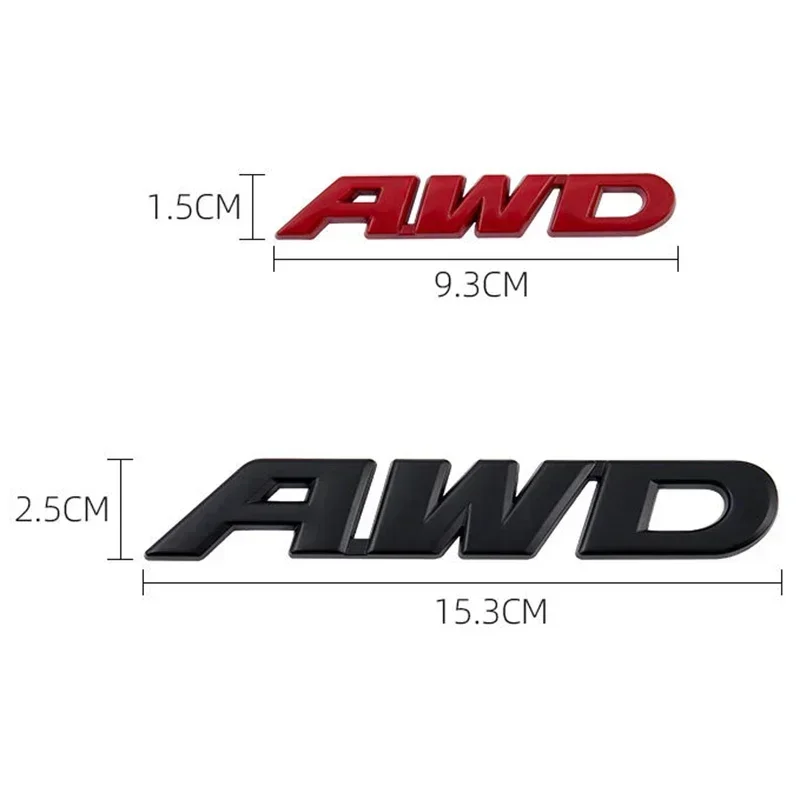 3D Metal AWD Letters Rear Trunk Fender Emblem Badge Sticker Decals For Honda CRV HRV Highlander Car Styling Accessories