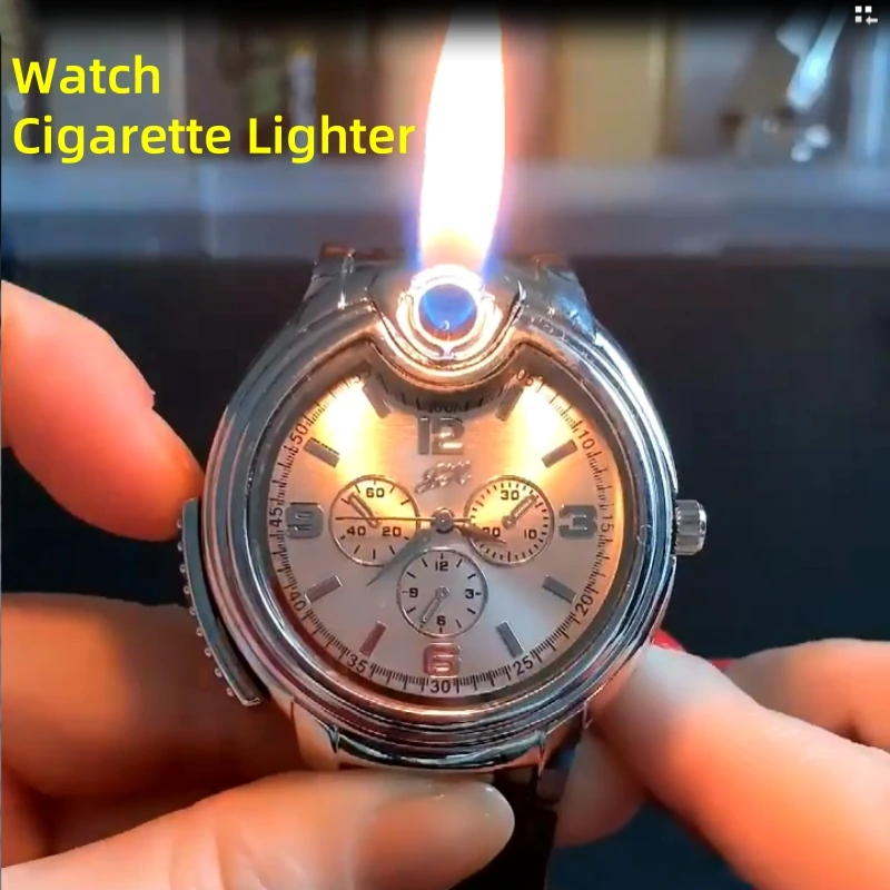 

Newest Cigar Lighter Watch Ignifier Men's Sports Metal Dial Windproof Open Flame 2-in-1 Cigarette Lighters & Smoking Accessories