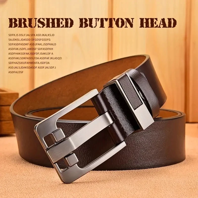 Genuine Leather For Men's High Quality Buckle Jeans Cowskin Casual Belts Business Cowboy Waistband Male Fashion Designer 2024New