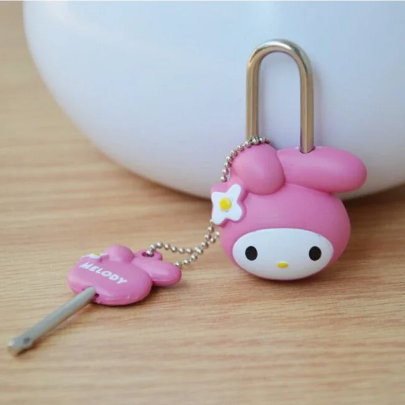 Sanrio-Mini candados de Hello Kitty, caja de joyería de viaje de Anime, libro diario, Maleta, lindo cajón, mochila, cerradura, regalo para amigo