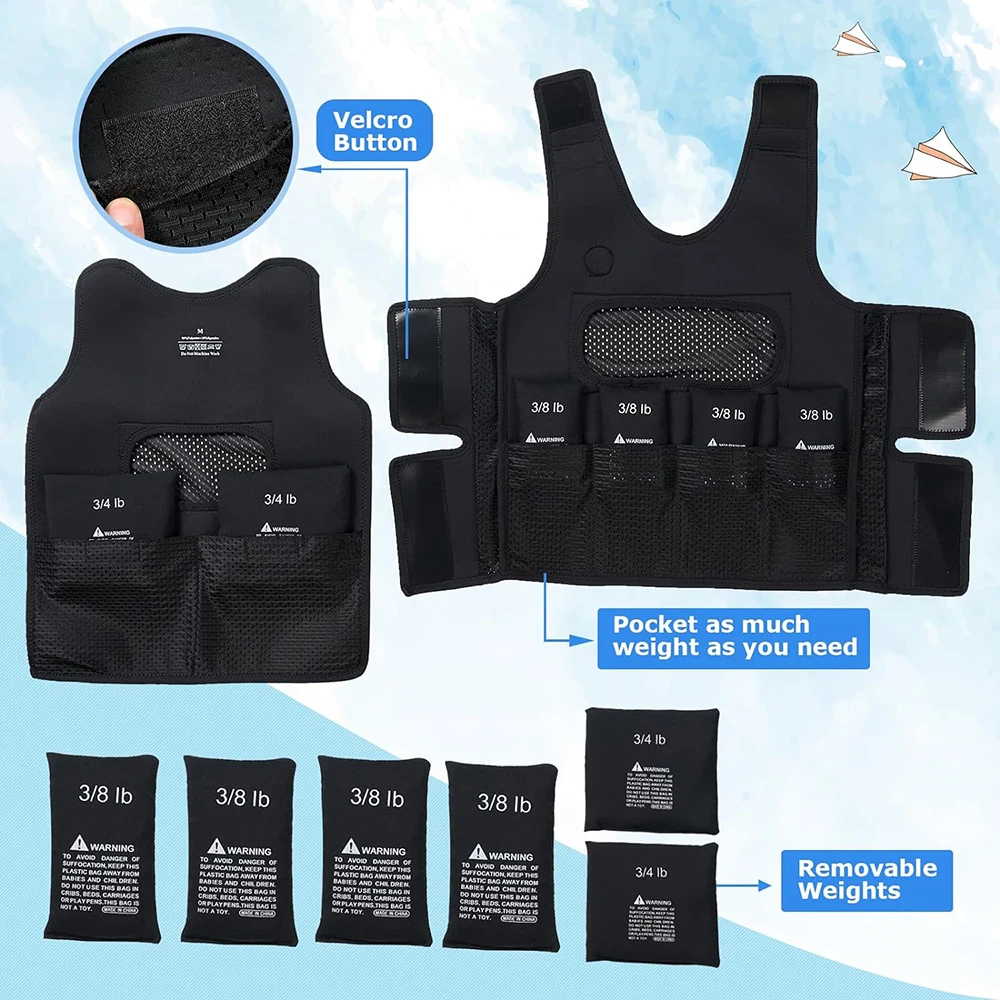 TOPARCHERY Weighted Vest for Kids Adjustable Weights for Kids Provide Deep Pressure Comfort compression Vest for Kids