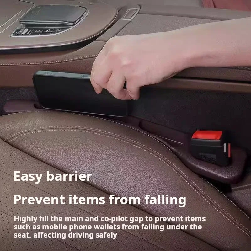 Car Seat Gap Filler Organizer Waterproof Leak Strip Car Seat Gap Plug Strip with 2 Grooves Seat Gap Storage Interior Accessories
