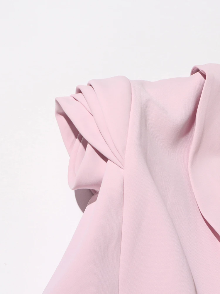 سترة مزاجية للنساء ، ياقة مسننة ، أكمام قصيرة ، مزينة بخليط ، سترة فضفاضة أنيقة ، طراز نسائي ، جديد ، صيحات الموضة