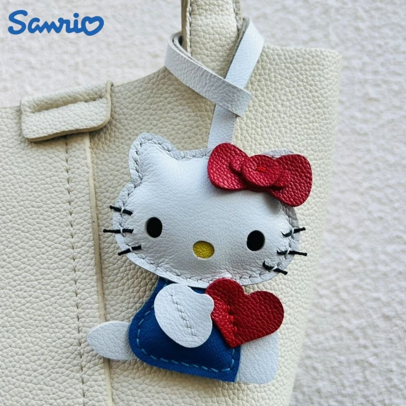 

Cute Unique Sheepskin Handmade Hello Kitty Bear Key Chain Pendant Handbag Crossbody Bag Pendant Girl'S Gift Birthday Gift Lovely