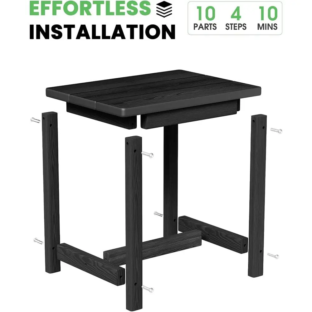 طاولة جانبية Adirondack 17 HDPE مقاومة للعوامل الجوية - أثاث فناء خارجي متين وسهل التجميع للحديقة والشرفة والشرفة وغيرها