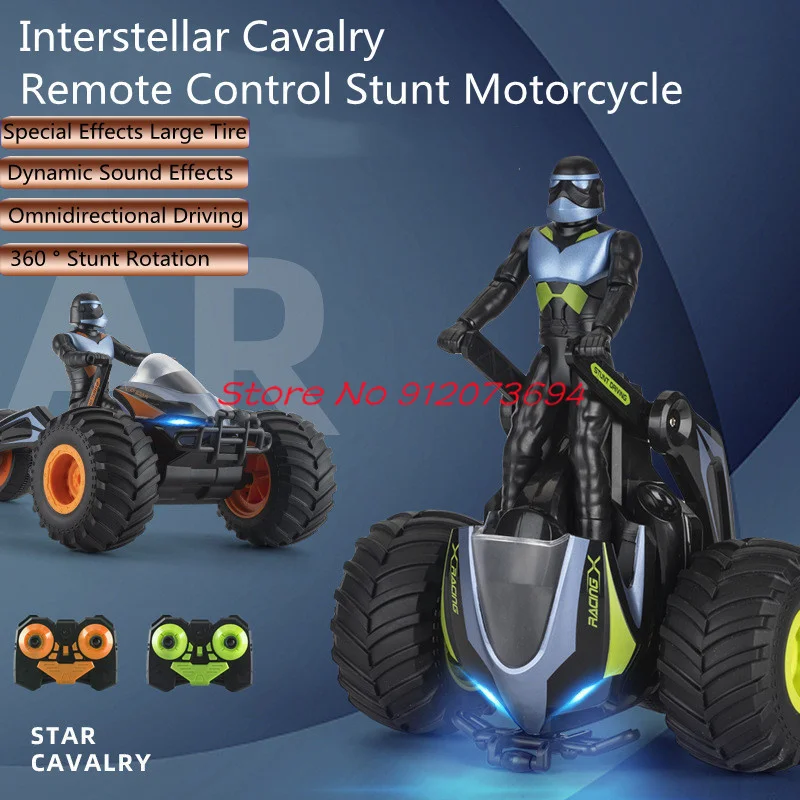 Dual Mode Deformation High Speed Remote Control Motorcycle 30Mins Cool Lighting And Sound Effect 360 ° Rotating RC Tricycle Car