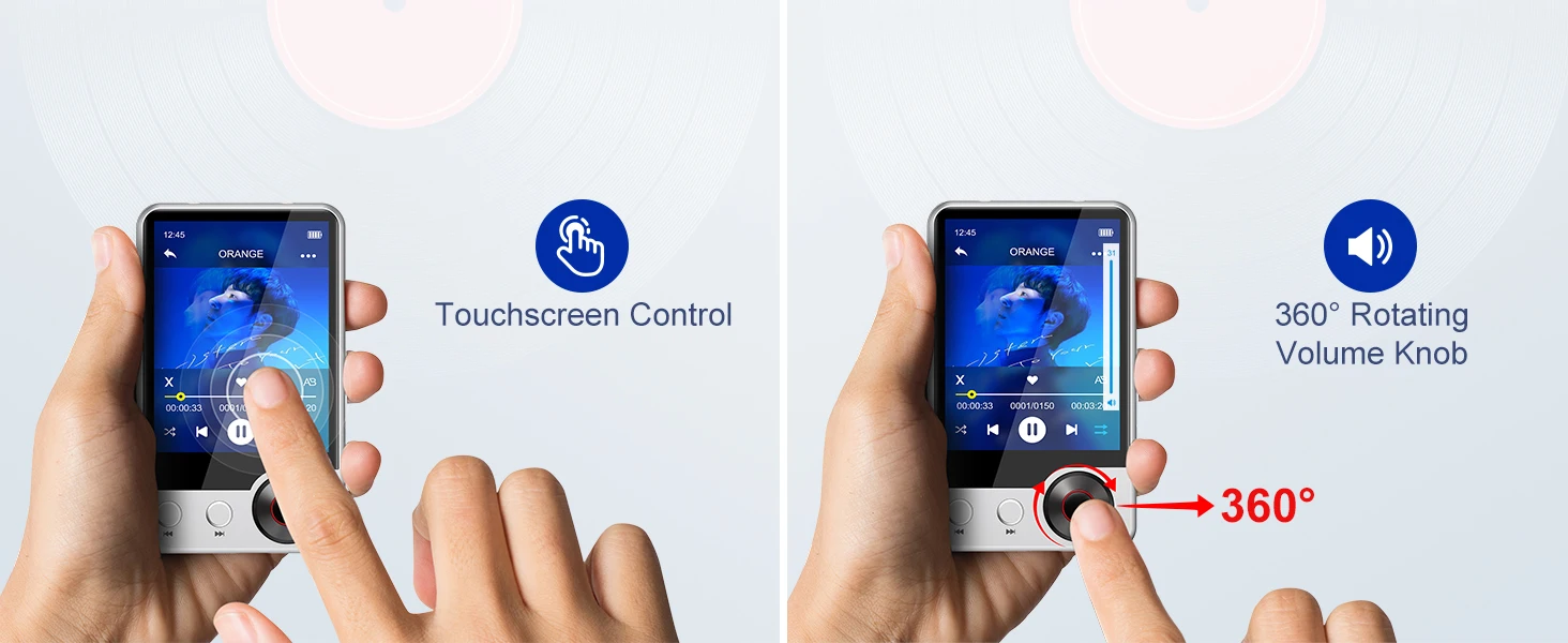 128GB MP3 Player with Boosted Bluetooth 5.3, Music Player Features HD Speaker, 2.4" Touchscreen, Expandable SD Card Slot, Dual