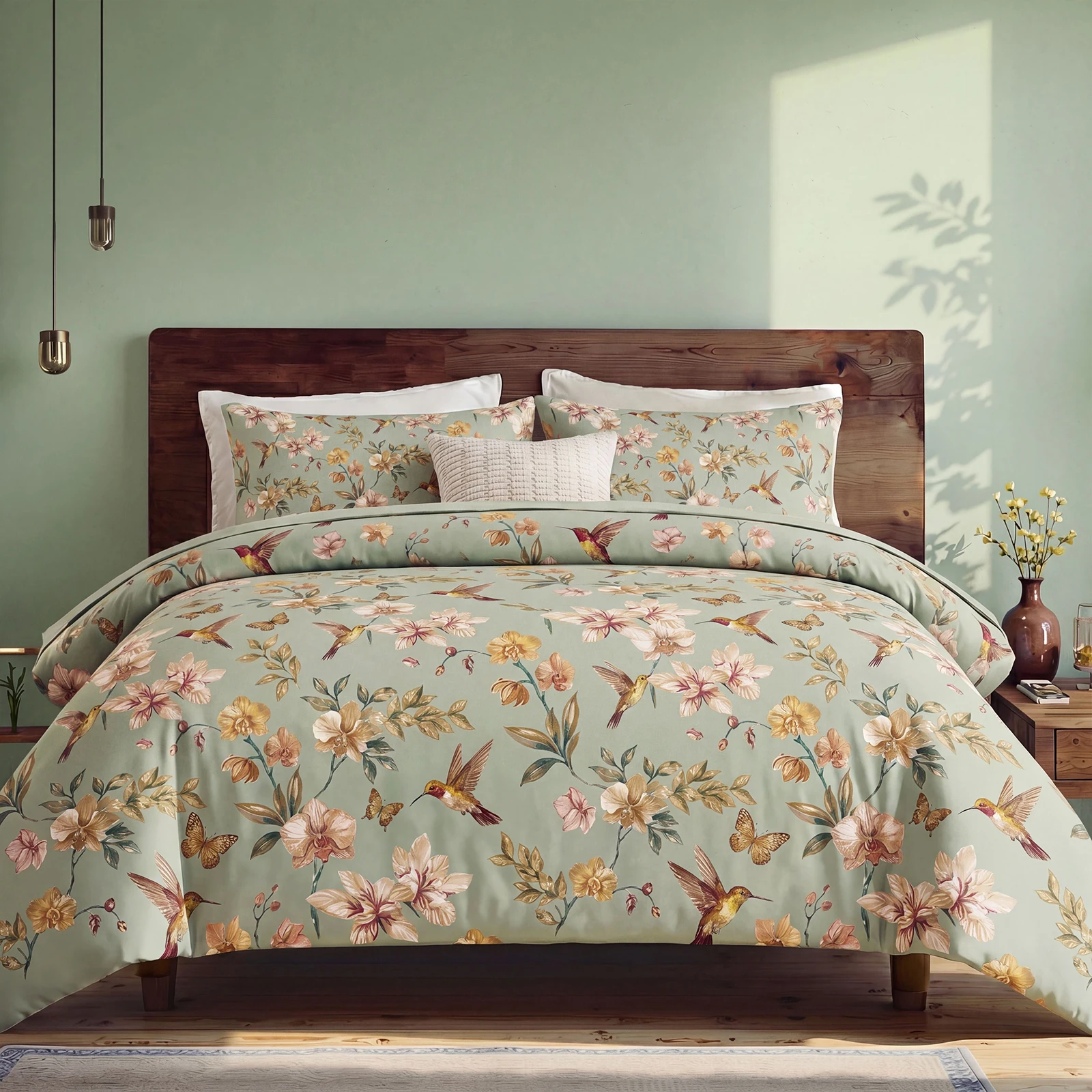 100% Cotton Duvet Cover Set Ki - Aesthetic Floral Duvet Cover ulasan dan harga