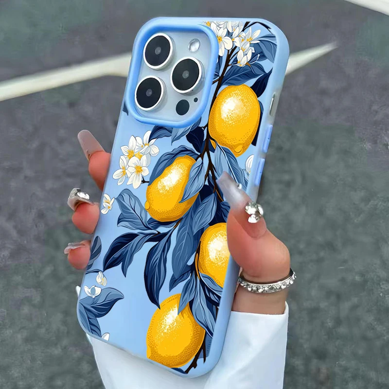 Soft Summer Fruit Lemon Flower Candy Color Phone Case For Samsung Galaxy S26 S25 S24 S23 Ultra Plus A56 A55 A37 Macaron Cover