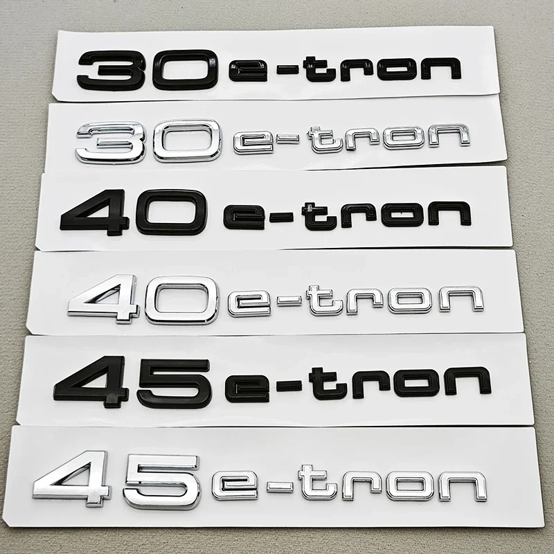 3D ABS Car Letters Rear Trunk Badge Logo 30 40 45 E-tron Sticker Emblem for Audi 30 40 45 E-tron Q4 Q8 Exterior Accessories