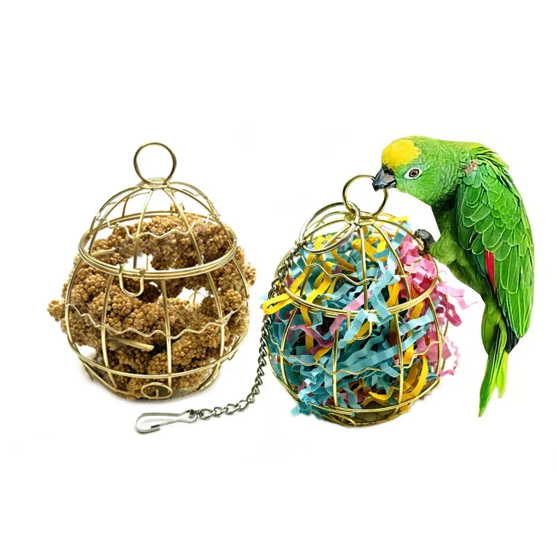 Gold Vintage Hollow Out Bird Cage Outdoor Bird Cage Feeder Hamster Rabbit Parrot Pet Toy Pet-Keeping Pigeon Pet Breeding Box