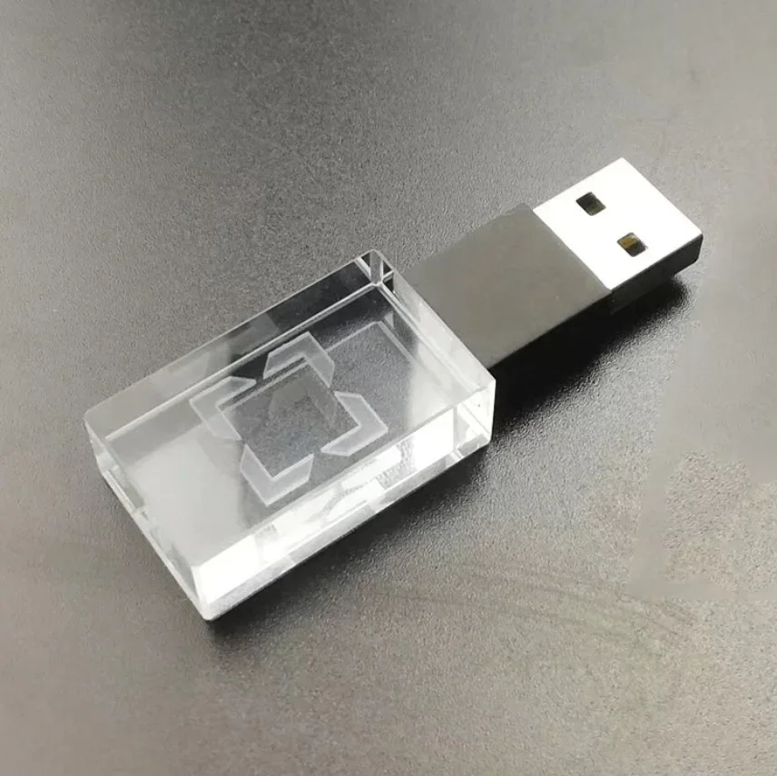 

Free Custom Laser Engraving LOGO Metal Crystal USB3.0 High-speed Flash Drive 8GB 16GB 32GB 64GB 128GB