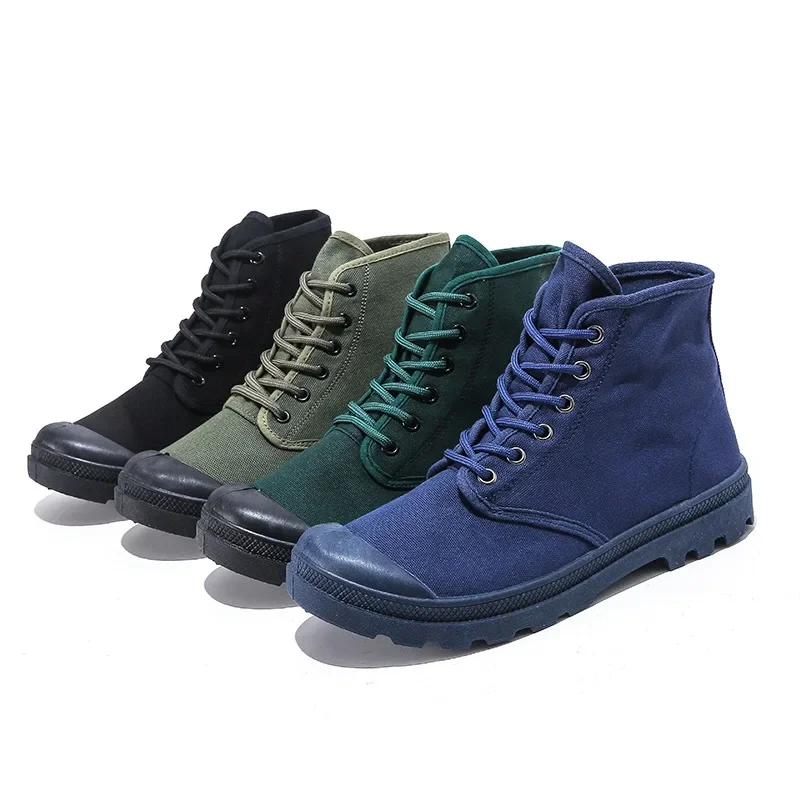 Canvas Boots Men Boots High Top Shoes for Men 2024 New Trend Platform Cuff Shoes Men Casual Ankle Boots Military Bota Masculina